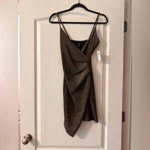 Windsor Metallic Gold Asymmetrical Dress